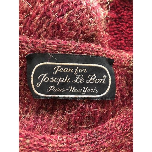 Jean Joseph Le Bon burgundy red gold mohair acrylic blend knit batwing sweater - Picture 7 of 9